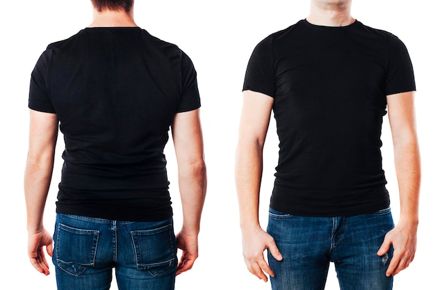 Photo young man with blank tshirt template