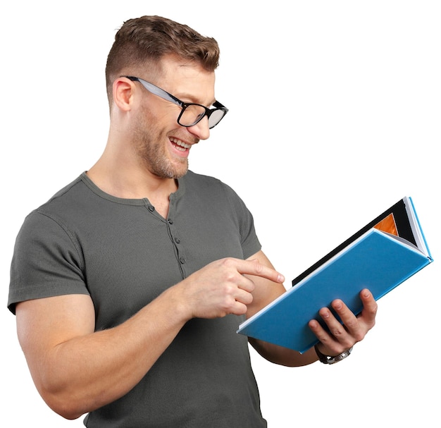 Young man with a book