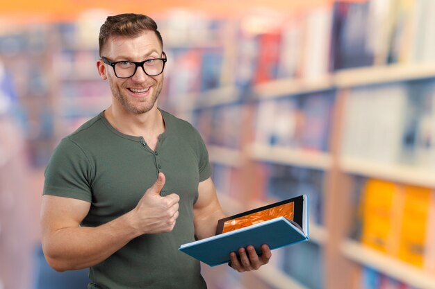 Young man with a book