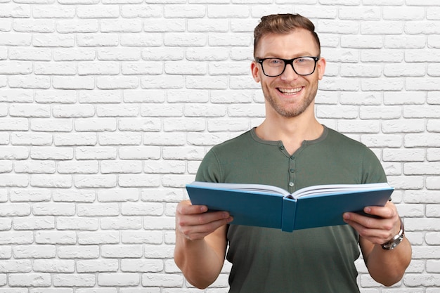 Young man with a book