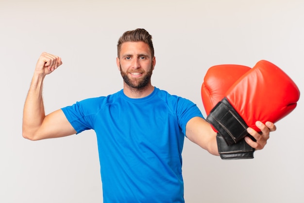 Young man with a boxing gloves