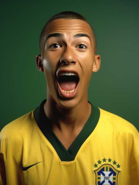 Photo young man with brazilian features who appears to be shocked