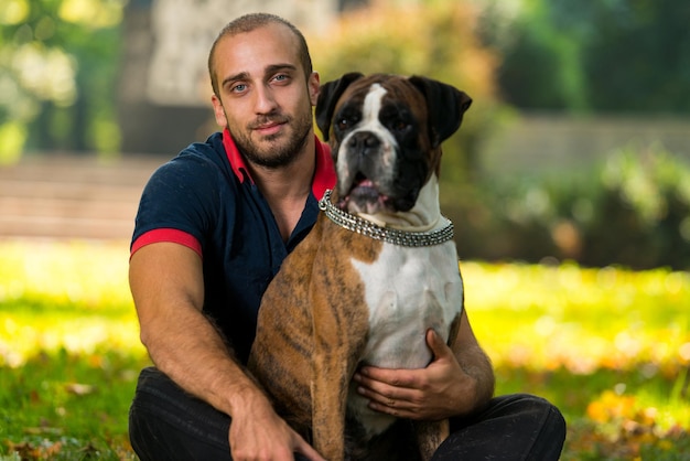 Young Man With Dog