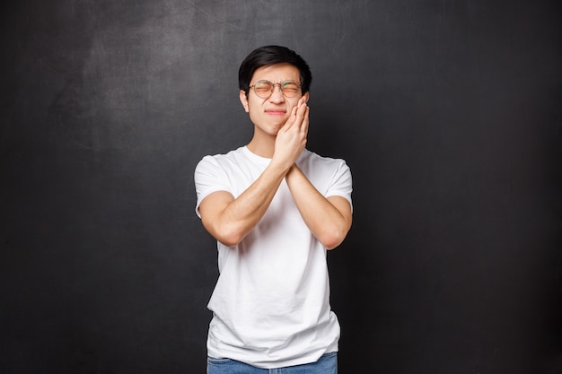 Young man with expressions