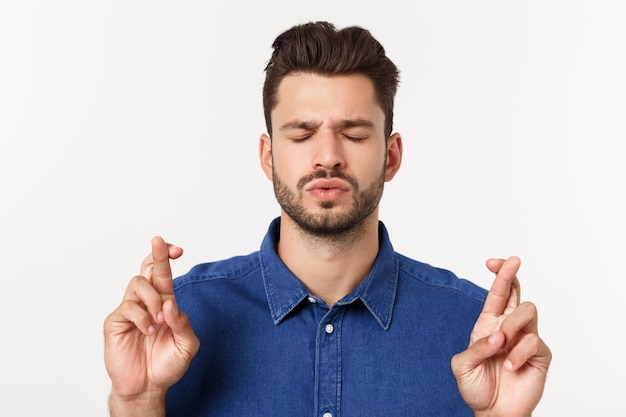 Young man with gestures