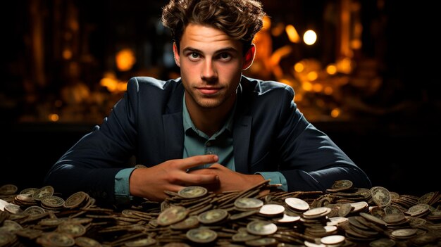 young man with a glass of whiskey in his hands