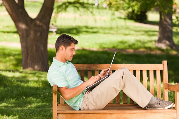 Young man with his laptop