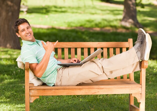 Young man with his laptop