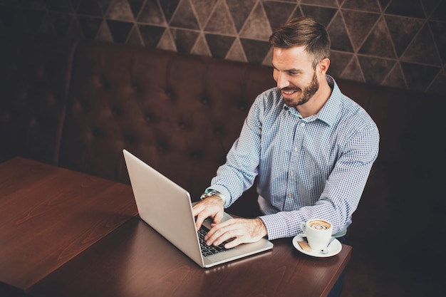 Young man with laptop