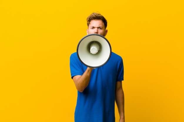 Young man with a megaphone