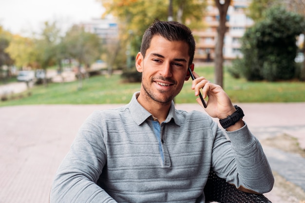 Young man with mobile phone