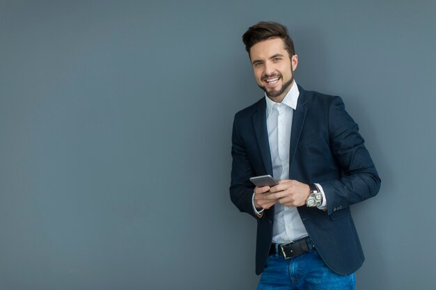 Young man with mobile phone