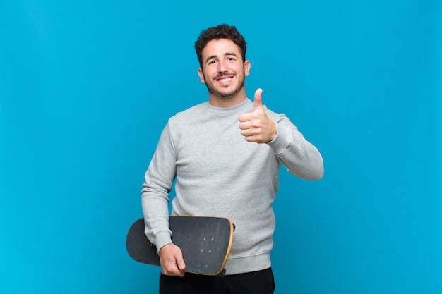 Young man with a skate board