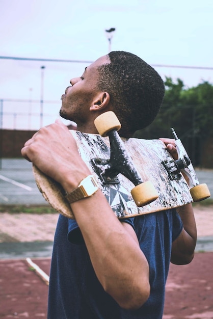 young man with skateboard