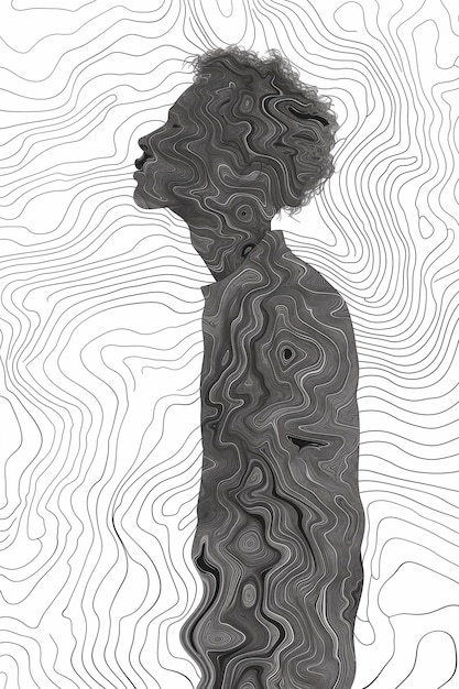 Young Man with Smoke and Topographic Effect