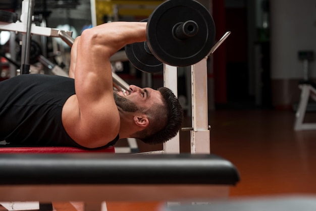 Young Man Working Out Triceps