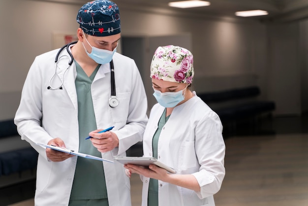 young medicine student doing their practice in a hospital