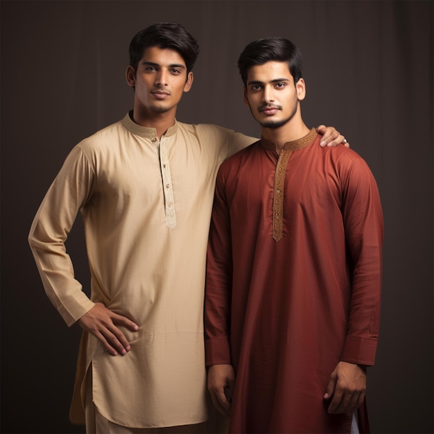 Young Men wearing shalwar Kameez kurta fashion lifestyle