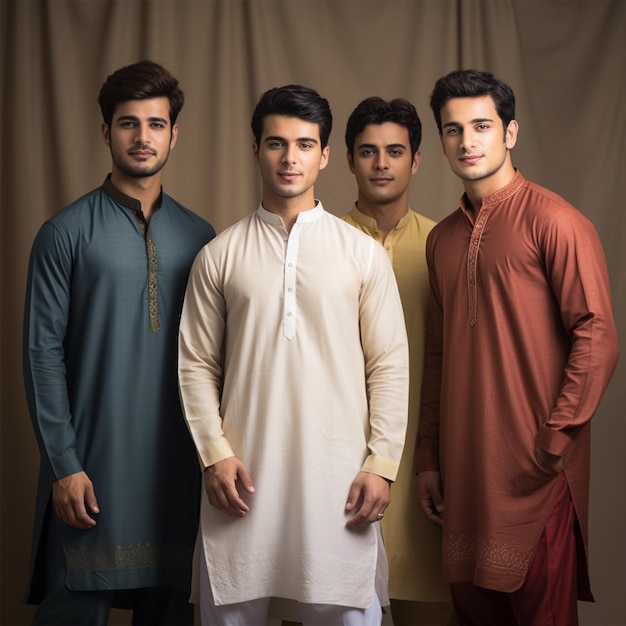 Young Men wearing shalwar Kameez kurta fashion lifestyle