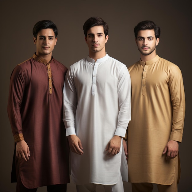 Young Men wearing shalwar Kameez kurta fashion lifestyle