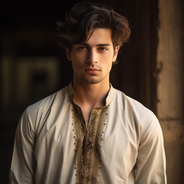 Young Men wearing shalwar Kameez kurta fashion lifestyle