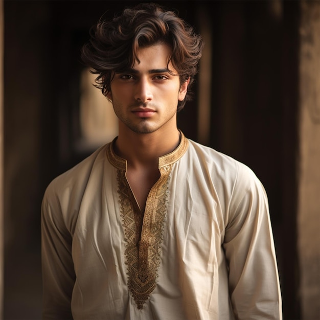 Photo young men wearing shalwar kameez kurta fashion lifestyle