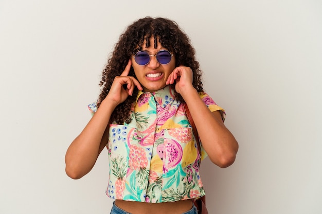 Young mixed race woman posing