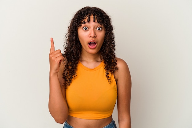 Young mixed race woman posing