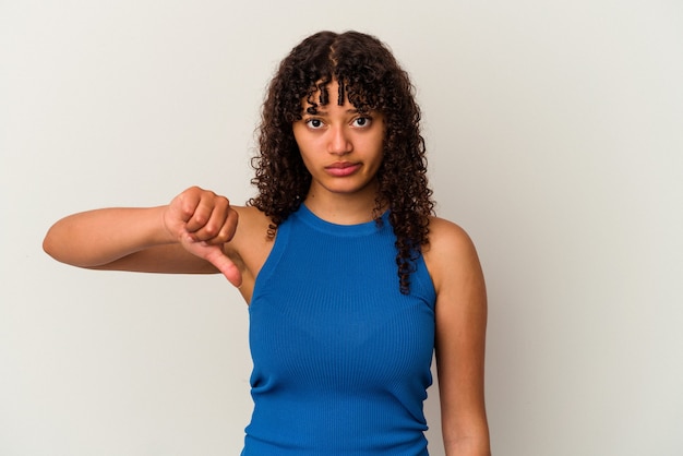 Young mixed race woman posing