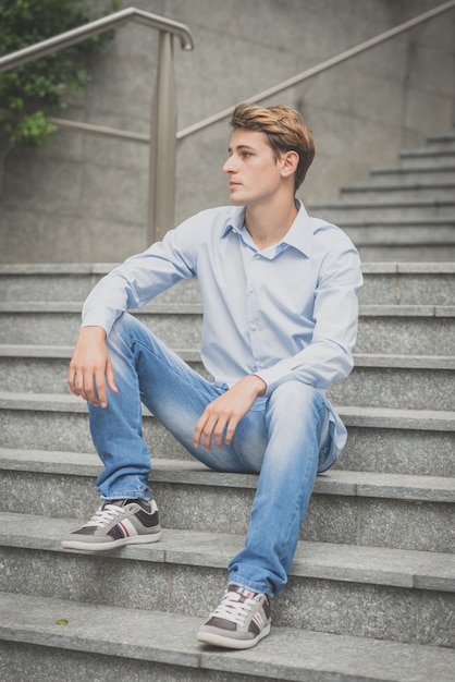 young model hansome blonde man