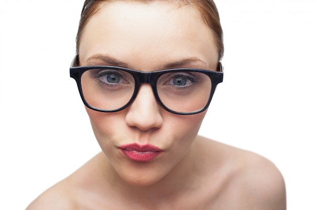 Young model wearing classy glasses 