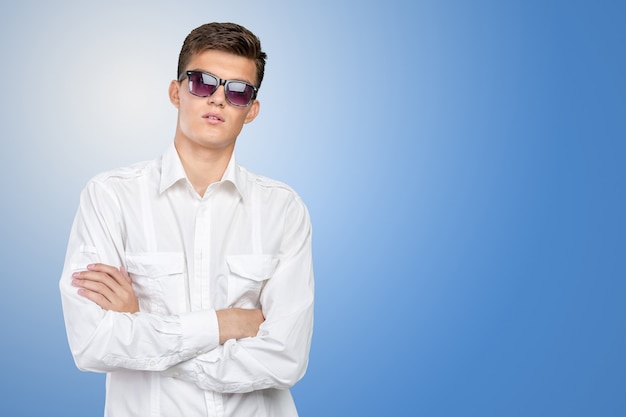 Young model wearing sunglasses