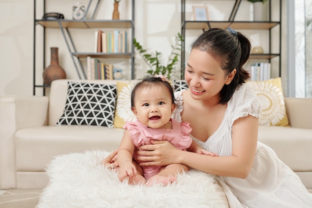 Young mother and her kid