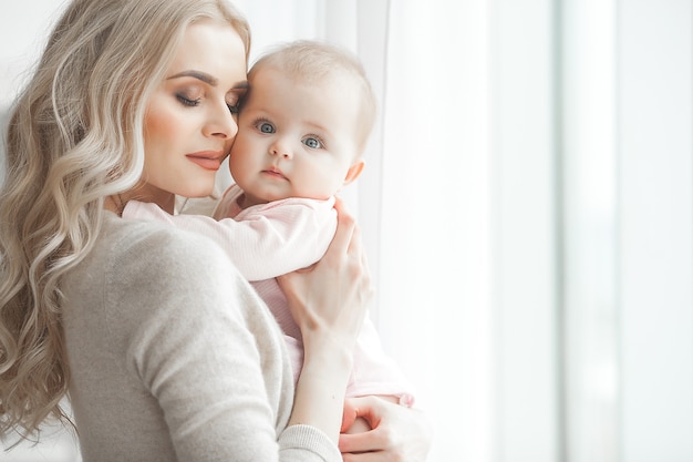 Young mother with a little baby