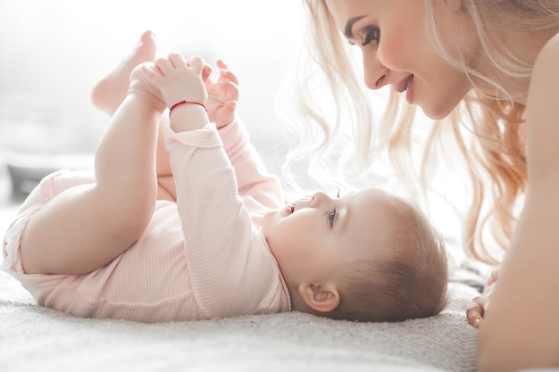 Young mother with a little baby