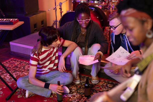 Young musicians during a local event