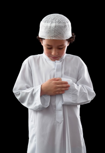 Young Muslim Boy During Prayer