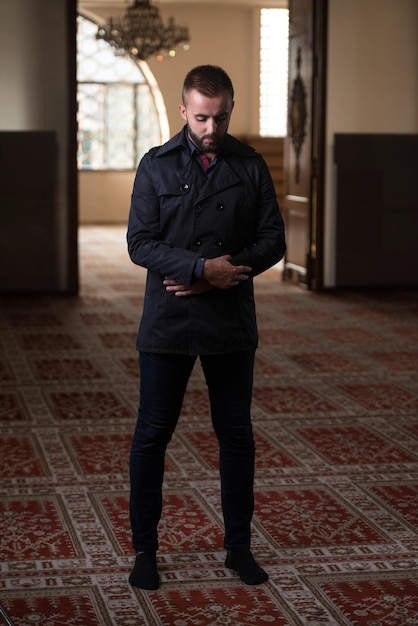 Young Muslim Guy Praying