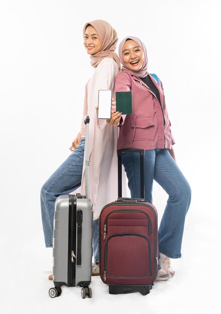 Young muslim woman ready for vacation during eid mubarak holiday