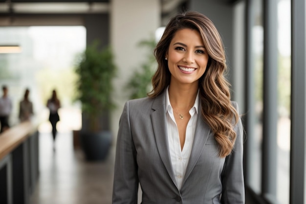 Young office portrait woman standing