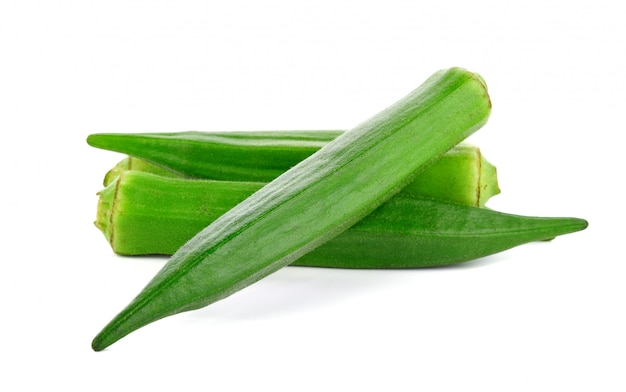 Young okra isolated