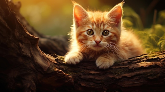 Young orange kitten cat generated by ai