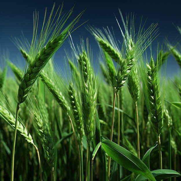 Young paddy on a green field