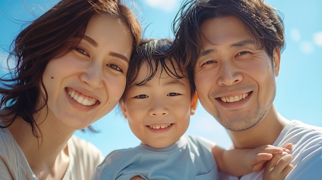 写真 若い親と子供たち