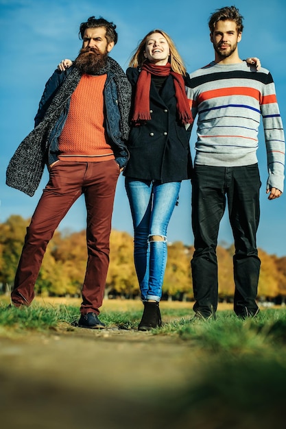 Young people in autumn park