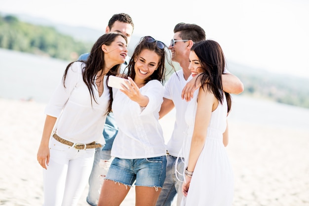 Young people on the beach