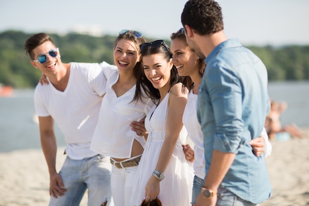 Young people on the beach