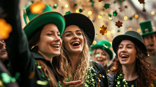 young people celebrating st patricks day