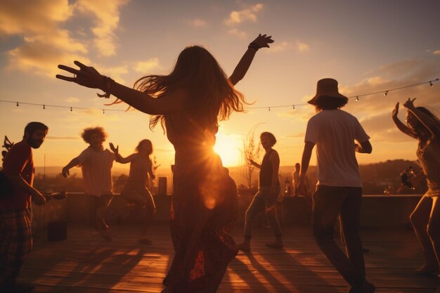 Young people dancing