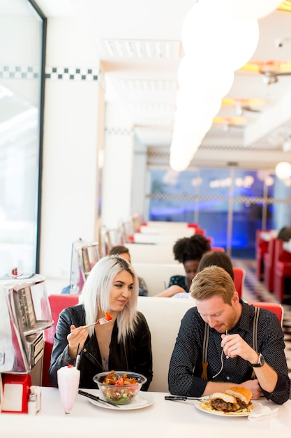 Young people in diner